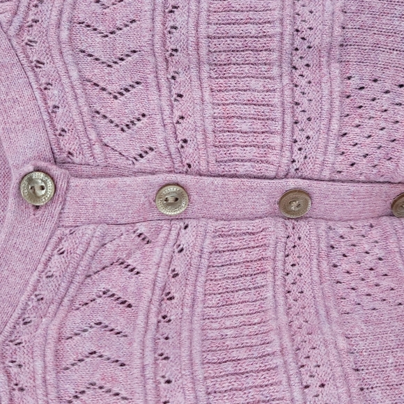 J Jill Cotton Angora Rabbit Blend Blouse Bell Scalloped Cuffs Scoop Neck Size MP - Picture 4 of 9